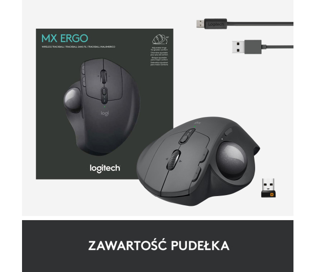 Logitech MX Ergo Trackball grafitowa - 388627 - zdjęcie 16